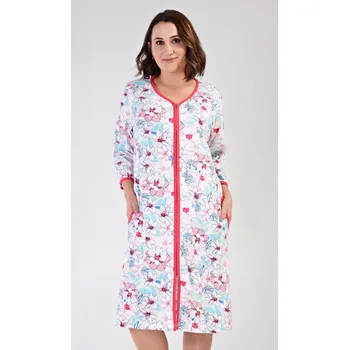 Dámské noční prádlo Vienetta Dámské domácí šaty s tříčtvrtečním rukávem Elen: lososová 2XL