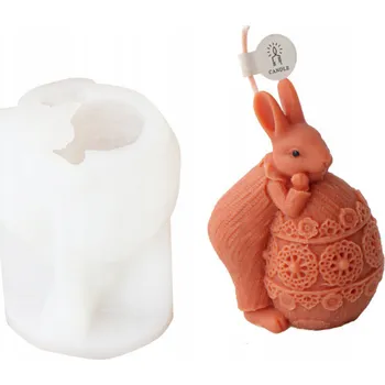 Svíčka Silikonová forma na SVÍČKY VOSK MÝDLA ODLÉVÁNÍ KRÁLÍK VEDLE VEJCE Velikonoce
