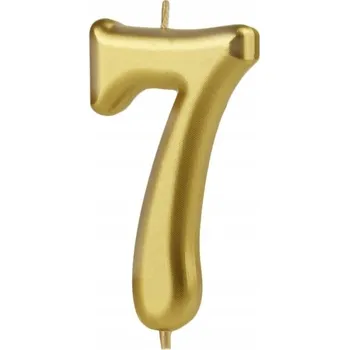 Dortová svíčka Svíčka na dort XYZ číslice 7 zlatá 10 cm