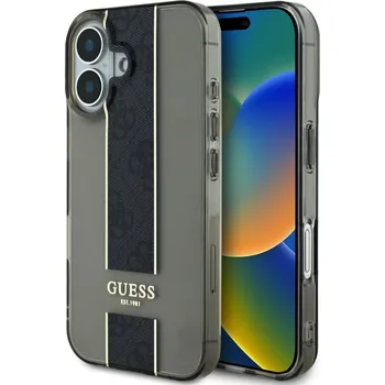 Pouzdro na mobilní telefon Guess IML Middle 4G Stripe Zadní Kryt pro iPhone 16 Black Guess IML Middle 4G Stripe zadní kryt na telefon je skvělým doplňkem pro všechny milovníky stylu a praktičnosti. Tento kryt je vyroben z komb