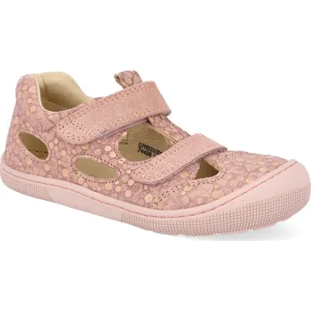 Dívčí sandály Barefoot dětské sandály Koel - Deen Fantasy Salmon růžové Velikost: 30