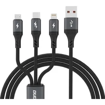 Datový kabel DUDAO | Dudao L3E 3in1 kabel USB - Micro USB / USB-C / Lightning 60W 1.2m, černý