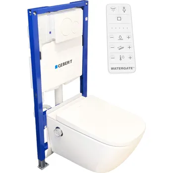WC sada WATERGATE INTEGRA+ Comfort CUBE sprchovací toaleta + GEBERIT DUOFIX předstěnový modul WG-200C-SET_111.925.00.5