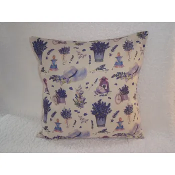 Povlak na dekorativní polštářek Pro útulný domov Levandule lněný 40 x 40 cm