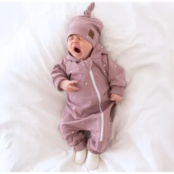 Kojenecký overall Overal na zip puntíkatý / starorůžový Velikost: 98