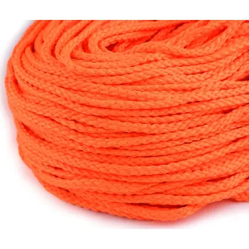 Příze Oděvní šňůra PES Ø6 mm Varianta: 4 oranžová neon, Balení: 100 m