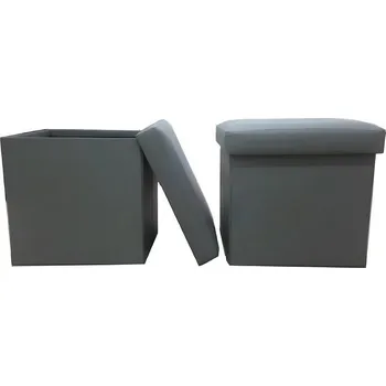 Taburet Skládací taburet, ekokůže šedá, TELA NEW