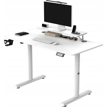 Herní stůl Ultradesk HIGHLANDER 120 cm s nastavitelnou výškou, bílý