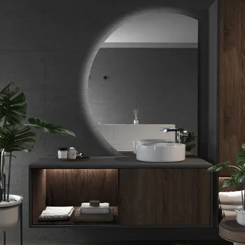 Zrcadlo DARAMIO Kulaté zrcadlo s LED osvětlením E3 65x84 cm