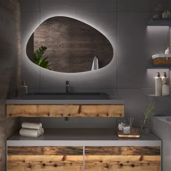 Zrcadlo DARAMIO Atypické zrcadlo s LED osvětlením G8 154x100 cm