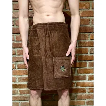 BELUTO Kilt do sauny pánský 100% bavlna - hnědý 55x150cm