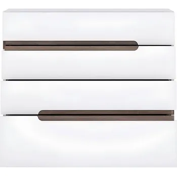 Komoda Komoda, bílá extra vysoký lesk HG / dub sonoma tmavý truflový, LYNATET TYP 44