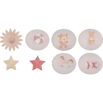 Jedlá dekorace na dort Dekorace z jedlého papíru Sedmikrásky s růžovými dekoracemi