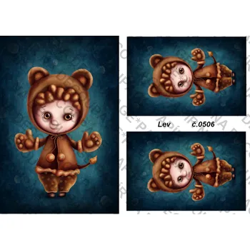 Umělecký papír Rýžový a soft papír na decoupage - Znamení Lev - KB0506 Materiál: Soft, Rozměr: A4