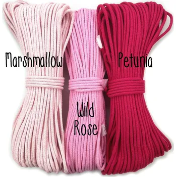 Příze VEĽKÁvlna VEL'KÁ vlna šňůry na šití 6mm Petúnie
