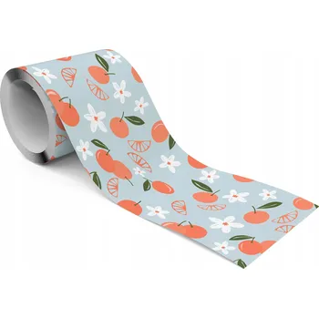 Fototapeta Samolepicí Dekorativní Bordura Bordura do Kuchyně POMERANČE Ovoce Květiny