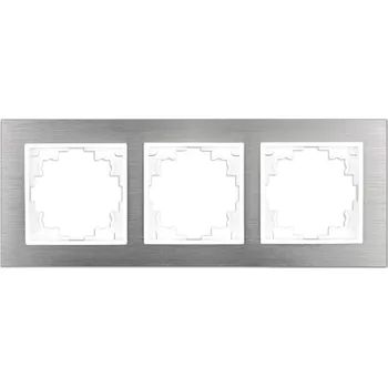 vypínač Elhard Trojrámeček Vera Aluminium, stříbrný