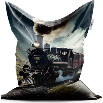 Sedací pytel Sablio Sedací vak Classic Parní lokomotiva v horách - 150x100 cm