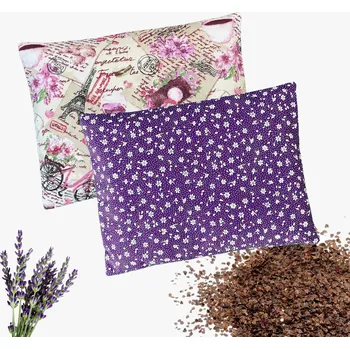 Polštář Nahřívací polštářek pohankový s levandulí 20 x 15 Vzor: kytičky na vínové, Dárkové balení: ne