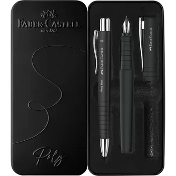 FABER-CASTELL plnicí a kuličkové pero Poly, černé