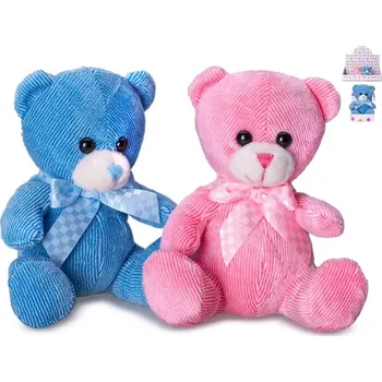 plyšák Mikro Trading Medvídek plyšový 12 cm sedící s mašlí 0 m+