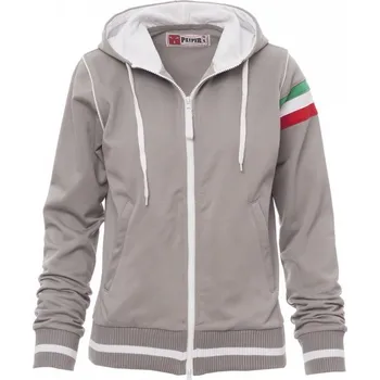 Dámská mikina Payperwear Sportovní dámská mikina Kansas s italskou trikolórou na průramku Barva: šedá - bílá, Velikost: L