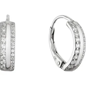 Šperk EVOLUTION GROUP CZ Stříbrné visací náušnice půlkruhy se zirkony - 11663.1