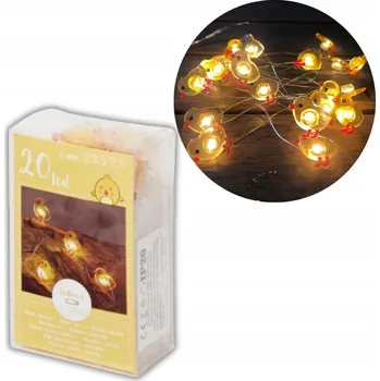 Vánoční dekorace LED SVĚTELNÝ ŘETĚZ 20 KS VELIKONOČNÍ DEKORACE KUŘÁTKA 2 M