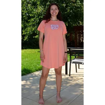 Dámská noční košile Vienetta Dámská noční košile s krátkým rukávem Super girl: meruňková S