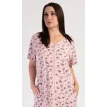 Vienetta Dámské domácí šaty s krátkým rukávem Olivia: světle lososová 4XL