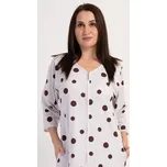 Vienetta Dámské domácí šaty s tříčtvrtečním rukávem Puntík: světle šedá 4XL