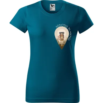 Dámské tričko DOBRÝ TRIKO Dámské tričko Addicted to hiking Barva: Petrolejová, Velikost: L