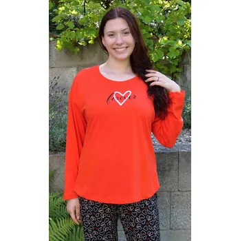 Dámské noční prádlo Vienetta Secret Dámské pyžamo dlouhé Forever: červená XL