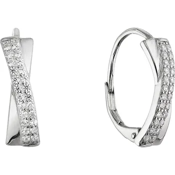 Šperk EVOLUTION GROUP CZ Stříbrné překřížené náušnice se zirkony - 11673.1