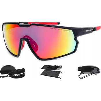 Sluneční brýle Cyklistické brýle Arctica S-333 UV-400, růžové a červené gumové nosníky