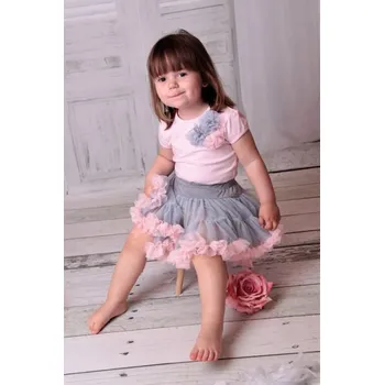 Kojenecké šaty Bambarillo Tylová tutu sukýnka Ballerina ŠEDO-RŮŽOVÁ - 86