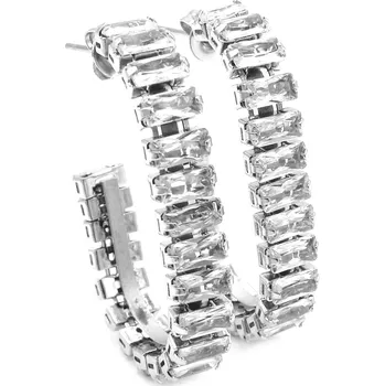 Náušnice Steel Jewelry Náušnice bílé oválky z chirurgické oceli NS220250 dárkové balení zdarma