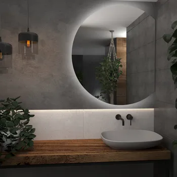 Zrcadlo DARAMIO Kulaté zrcadlo s LED osvětlením E5 30x50 cm
