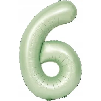Balónek Foliový balónek Číslice 6 Olivový Narozeniny Číslice HEL 100 cm