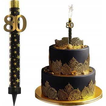 Party dekorace Fontána dortový ohňostroj pro dort se svíčkou k 80. narozeninám