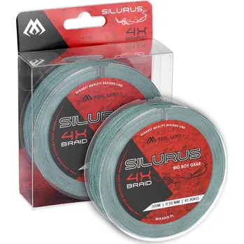 Rybářská šňůra Mikado pletená šňůra - SILURUS 4 X BRAID - 300m - zelená Varianta: 0.40mm/34.90kg