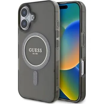 Pouzdro na mobilní telefon Guess IML Glitter Ring MagSafe Zadní Kryt pro iPhone 16 Black Guess IML Glitter Ring MagSafe zadní kryt na telefon je skvělým doplňkem pro všechny milovníky stylu a praktičnosti. Tento kryt je vyrobe