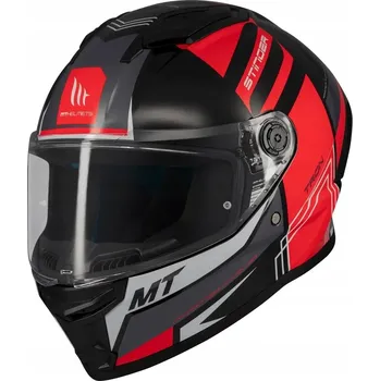 Helma na motorku MT HELMETS STINGER 2 TRON B15 BLACK RED MOTOCYKLOVÁ PŘILBA ČERNÁ ČERVENÁ