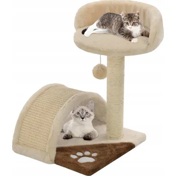 Škrabadlo pro kočky se sisalovým sloupkem, 40 cm, béžovo-hnědé
