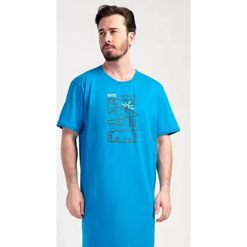 Pánská noční košile Vienetta MAN Pánská noční košile s krátkým rukávem Outdoor: modrá M