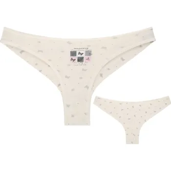 Kalhotky Donella Dámské kalhotky Motýlci: smetanová M