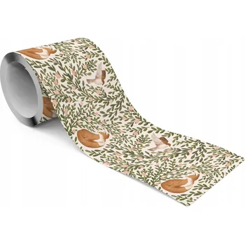 Fototapeta Samolepicí Dekorativní Bordura LIŠKY Ptáci Květiny Styl Boho Příroda Listy