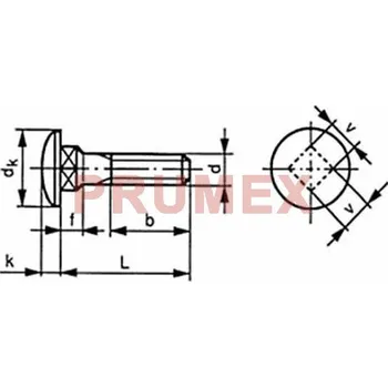 Šroub Šroub vratový DIN 603 M6x25 8.8 pozink