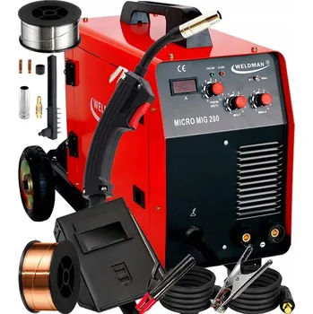 Svářečka WELDMAN MIGOMAT WELDMAN MIG 200A MMA 230V Sada: LÁHEV, DRÁT, REDUKTOR, FLUX