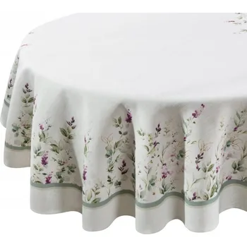 ubrus Oválný ubrus 140x240 cm mátový s květinovým vzorem